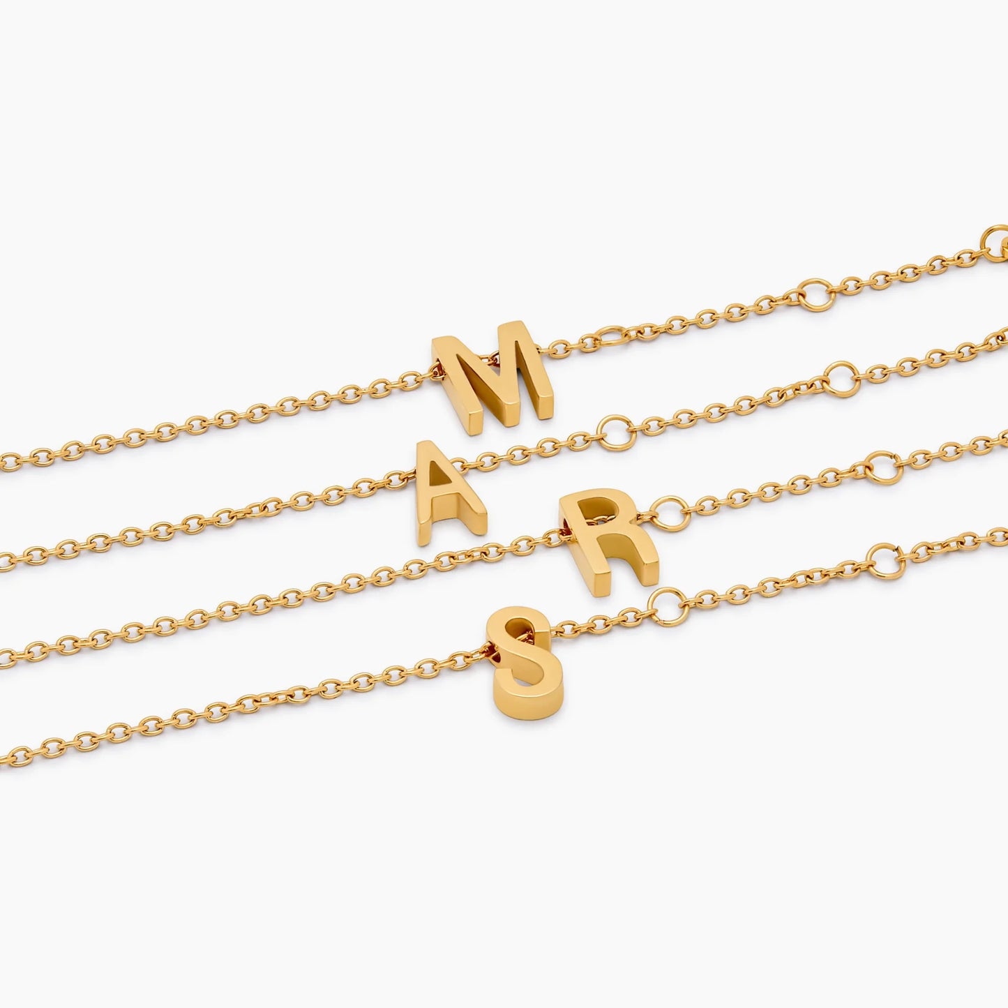 Delicate Initial Bracelet in 18k Gold Plating — Women