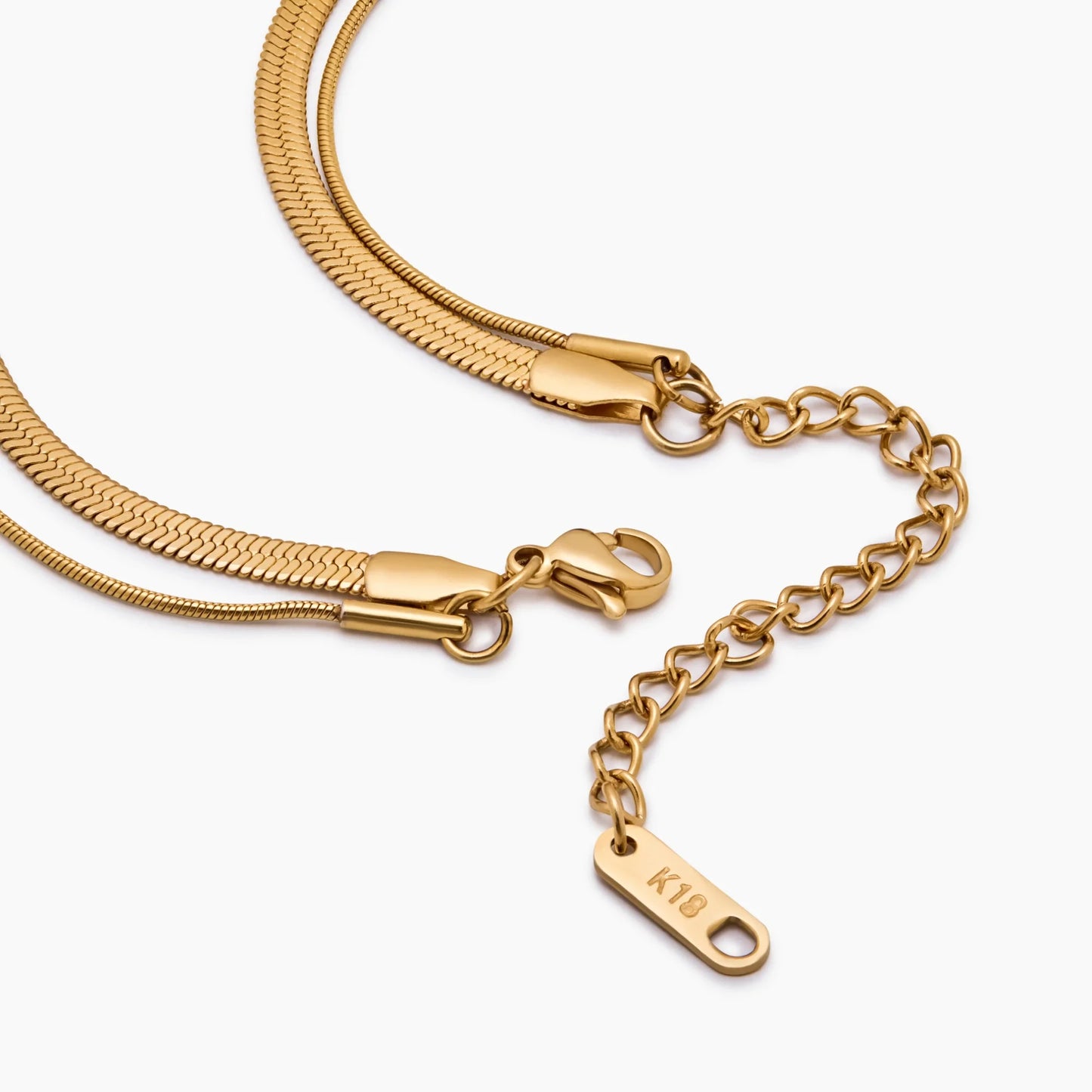 Collar de doble cadena de serpiente en capas