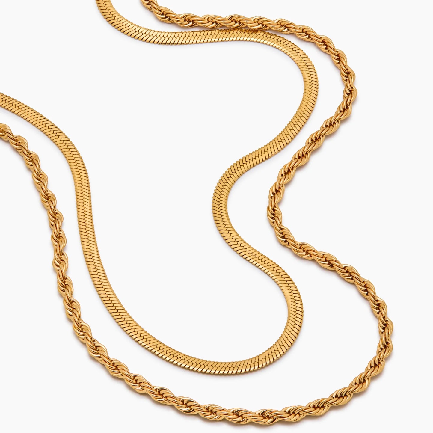 Collar de capas de espiga y cadena de cuerda