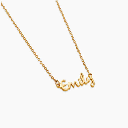 Collar con Nombre en Cursiva con Baño de Oro de 18k — Mujer