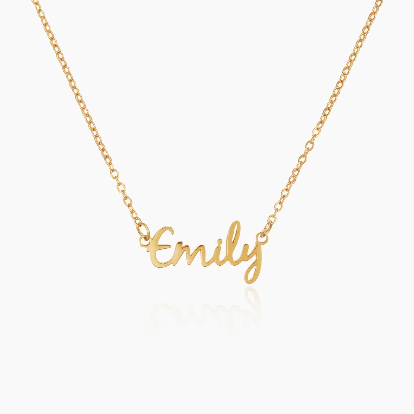 Collar con Nombre en Cursiva con Baño de Oro de 18k — Mujer