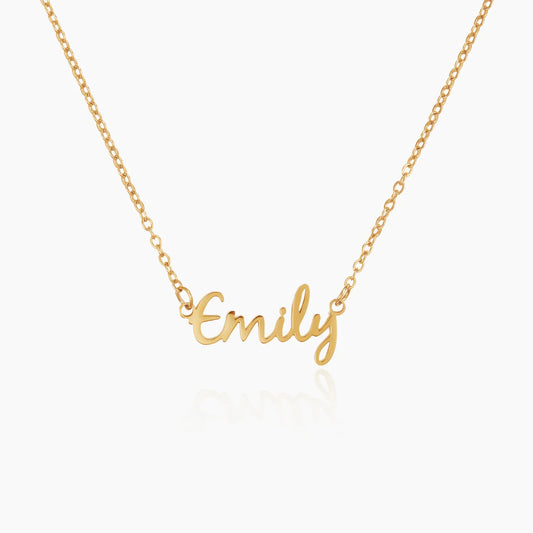 Collar con Nombre en Cursiva con Baño de Oro de 18k — Mujer