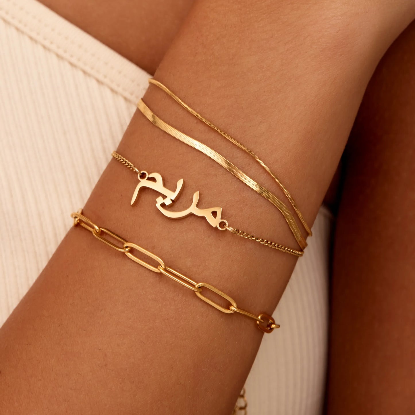 18K Gold Plated Double Chain Snake Bracelet — Women