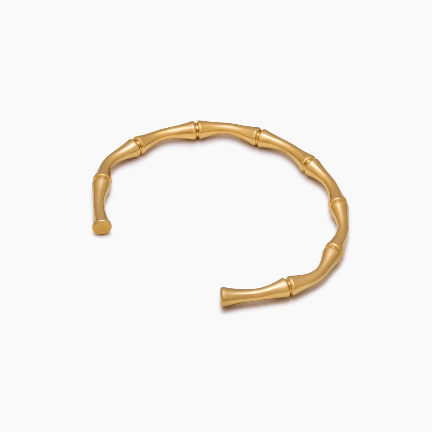 Bamboo Hoop Bracelet in 18k Gold Plating — Women
