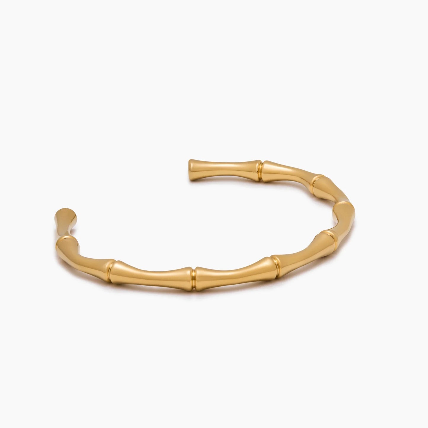 Bamboo Hoop Bracelet in 18k Gold Plating — Women