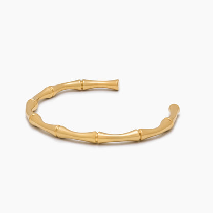 Bamboo Hoop Bracelet in 18k Gold Plating — Women