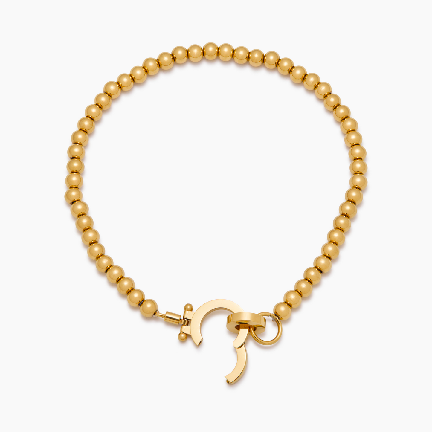 Pulsera Cuentas Doradas Esencial en Baño Oro 18k — Mujer