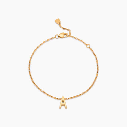 Delicate Initial Bracelet in 18k Gold Plating — Women