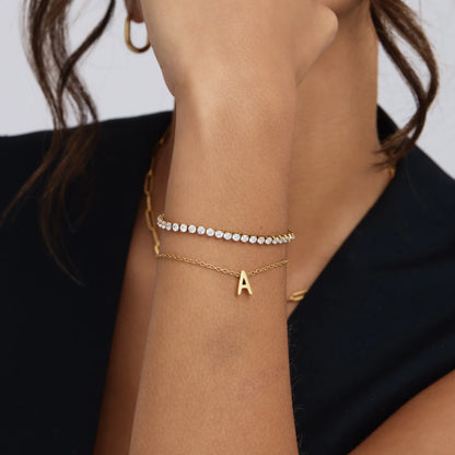 Delicate Initial Bracelet in 18k Gold Plating — Women