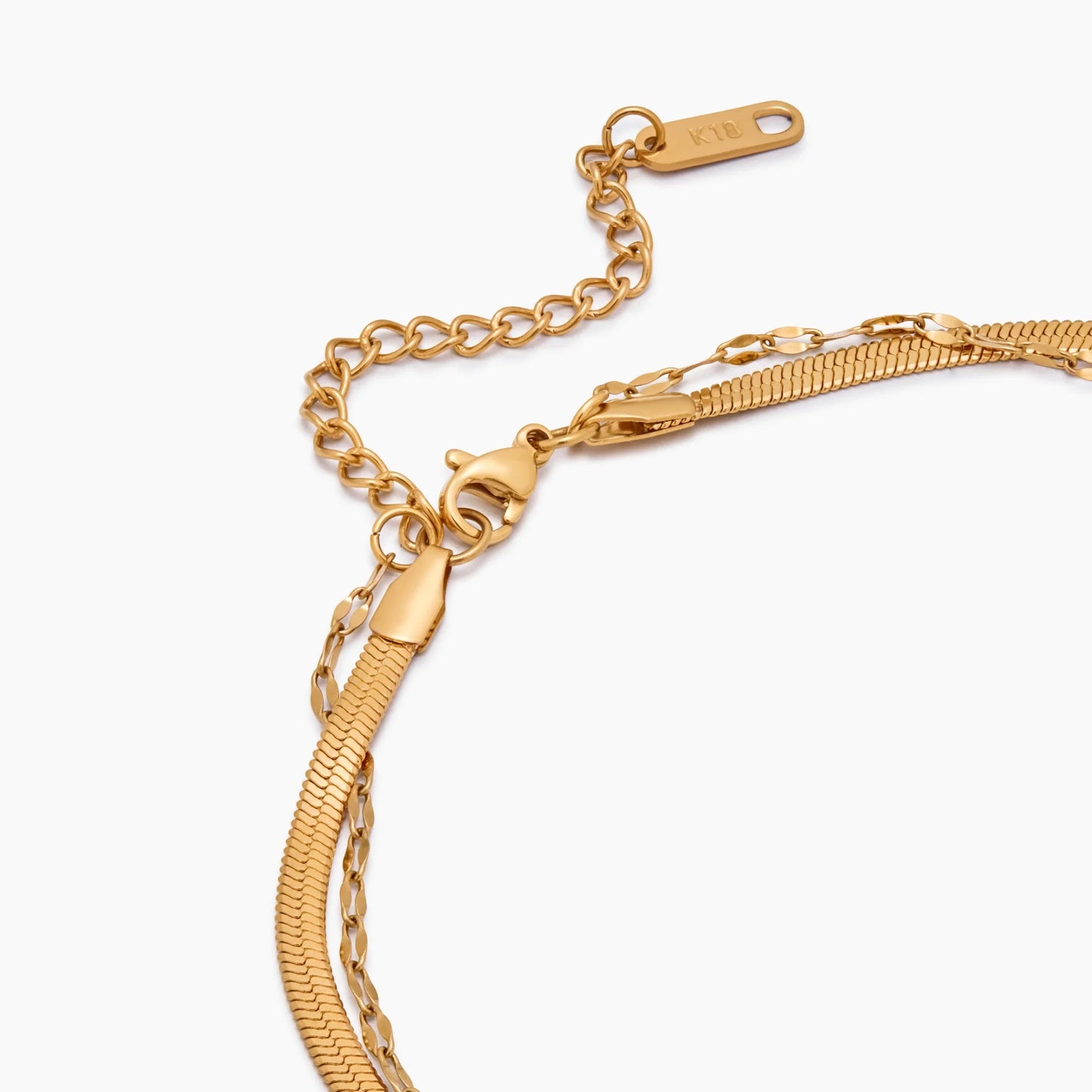 Collar superpuesto de cadena de serpiente y lentejuelas