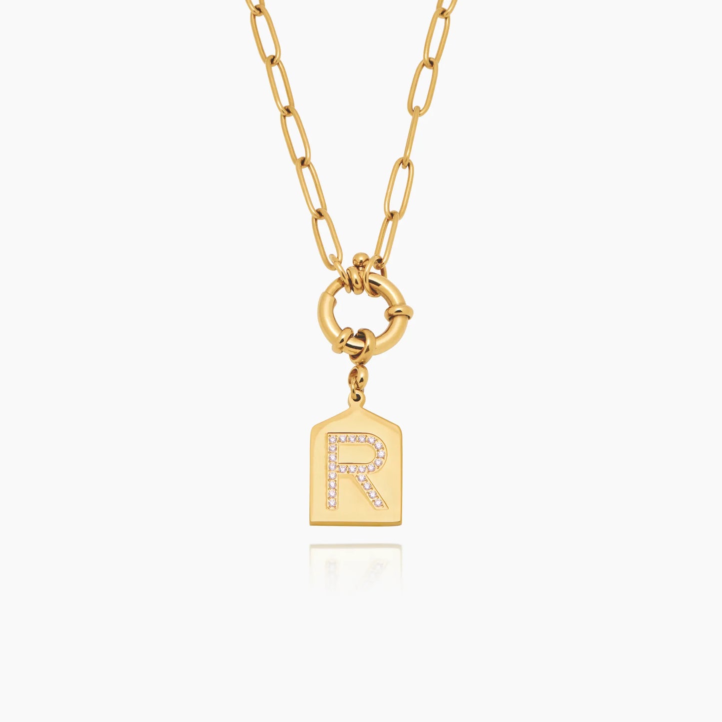 Collar con Inicial Pavé en Plata de Ley 925 - Mujer