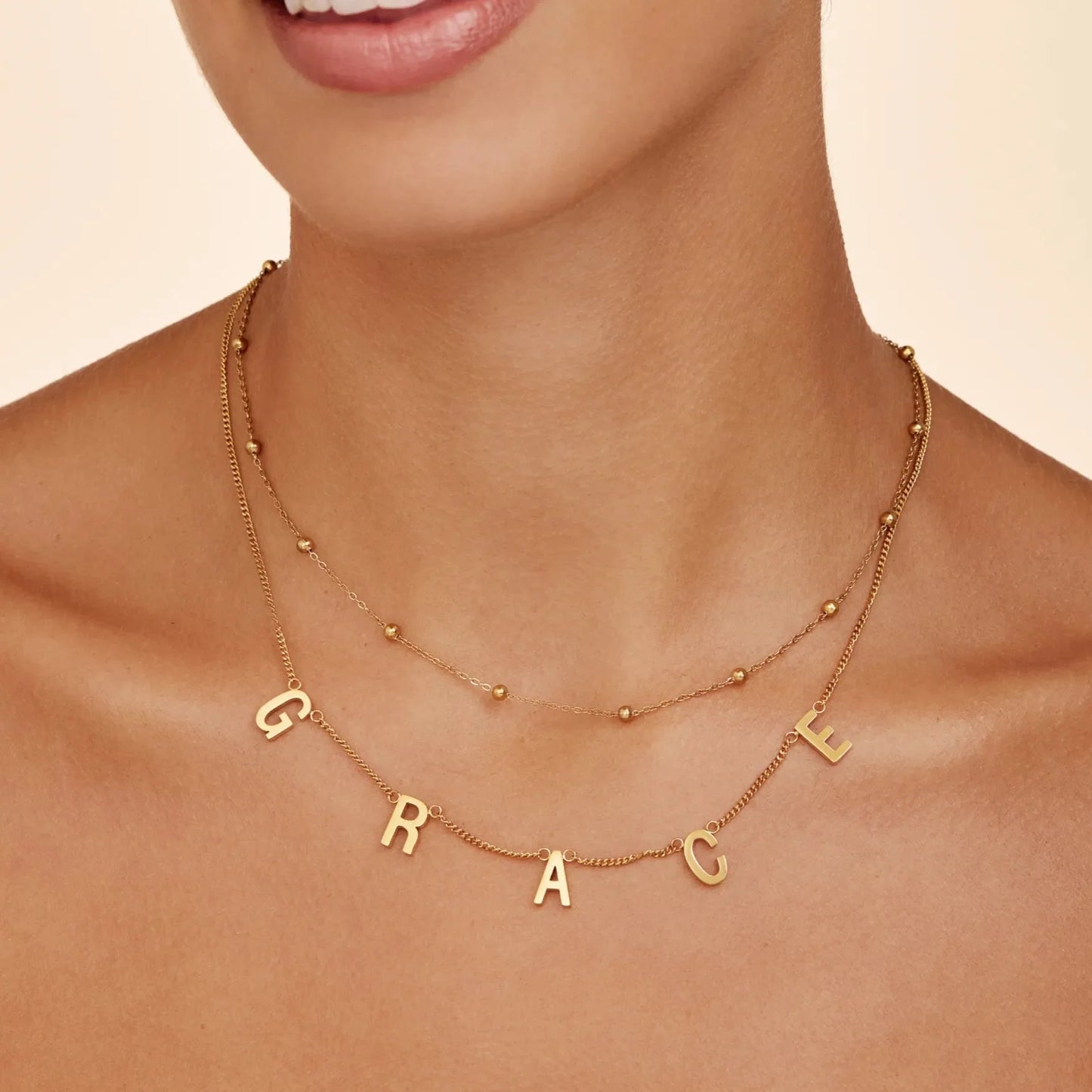 Classic Name Necklace in 18k Gold Plating — Women