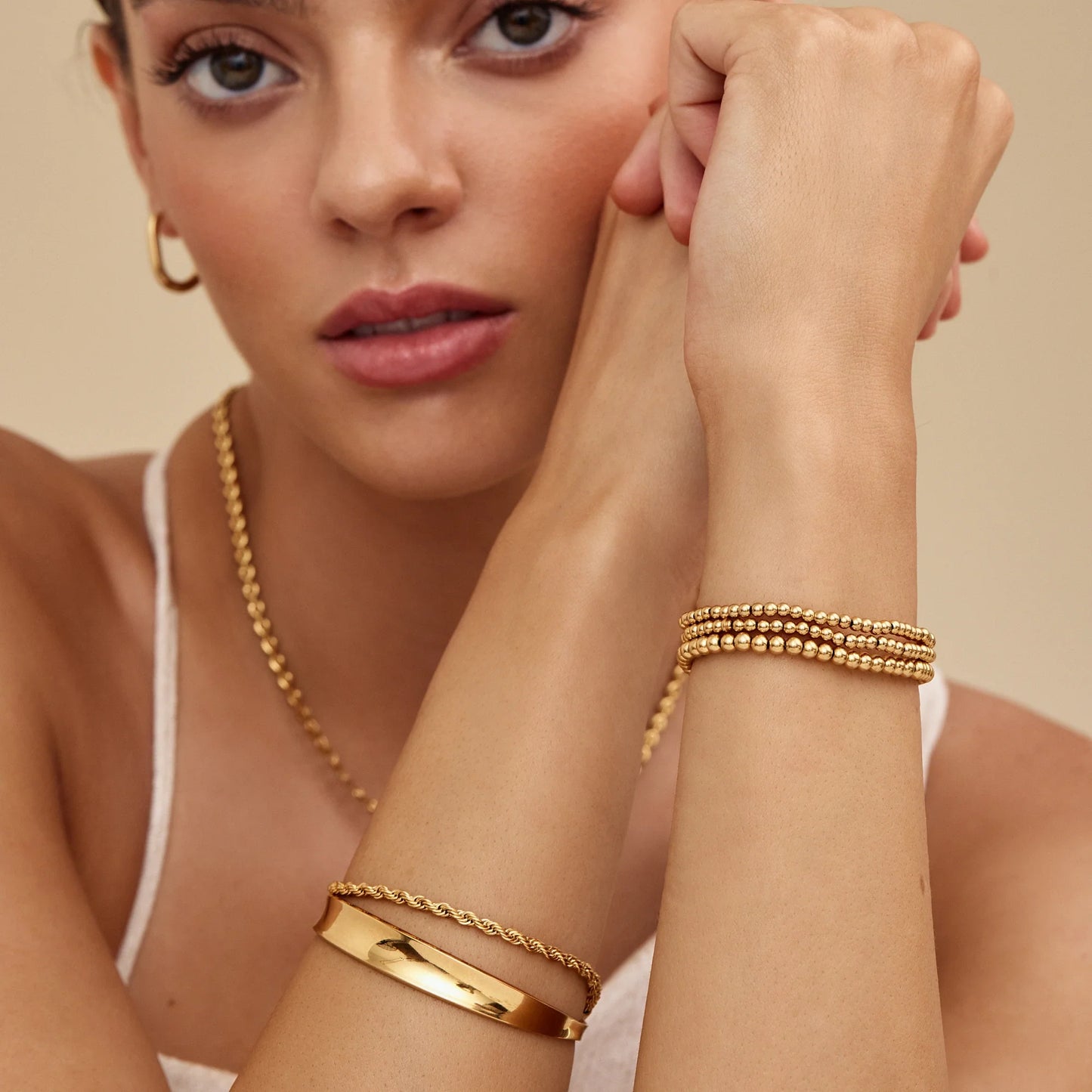 18K Gold Plated Sun Hoop Bracelet — Women