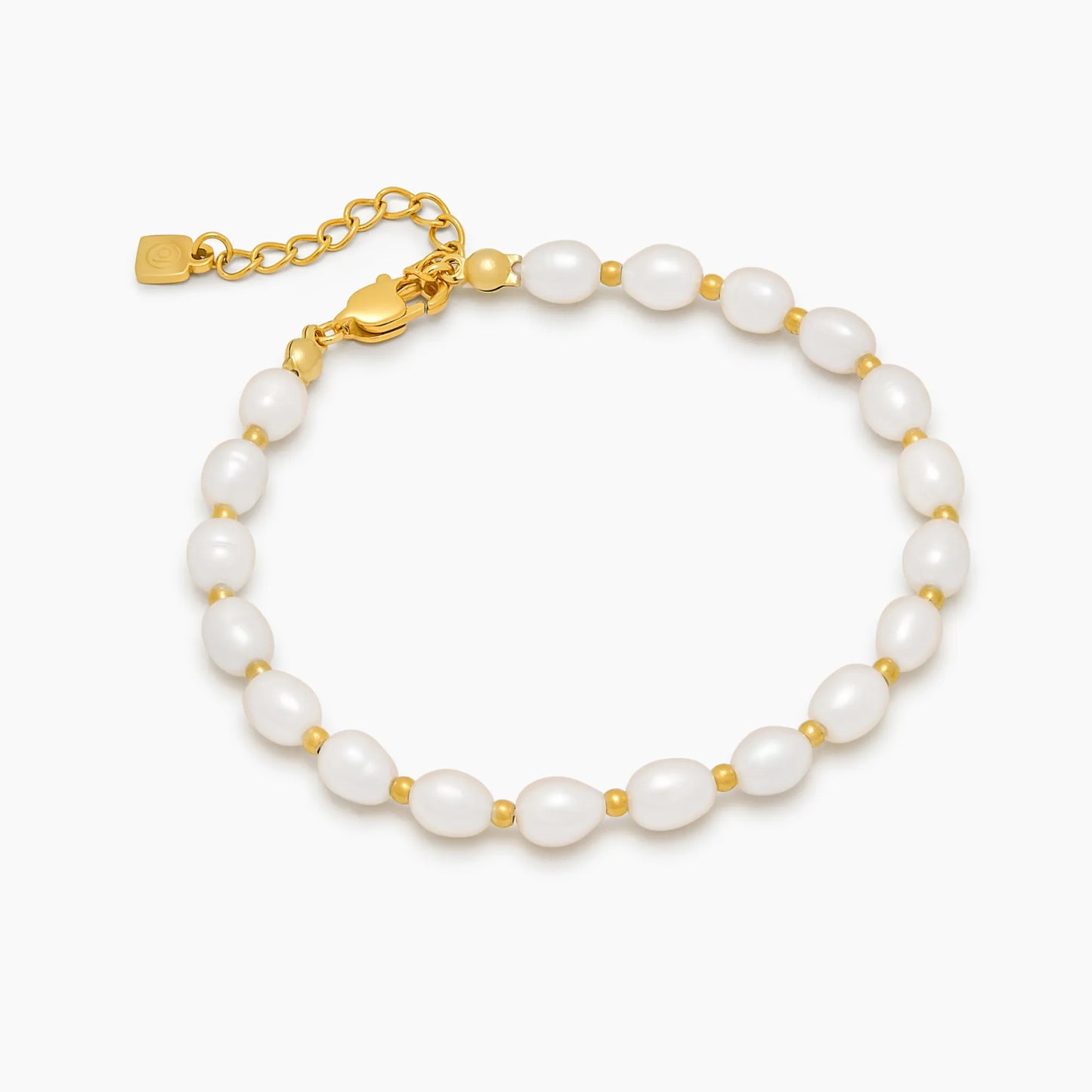 18k Gold Plated Pearl Moon Bracelet — Women