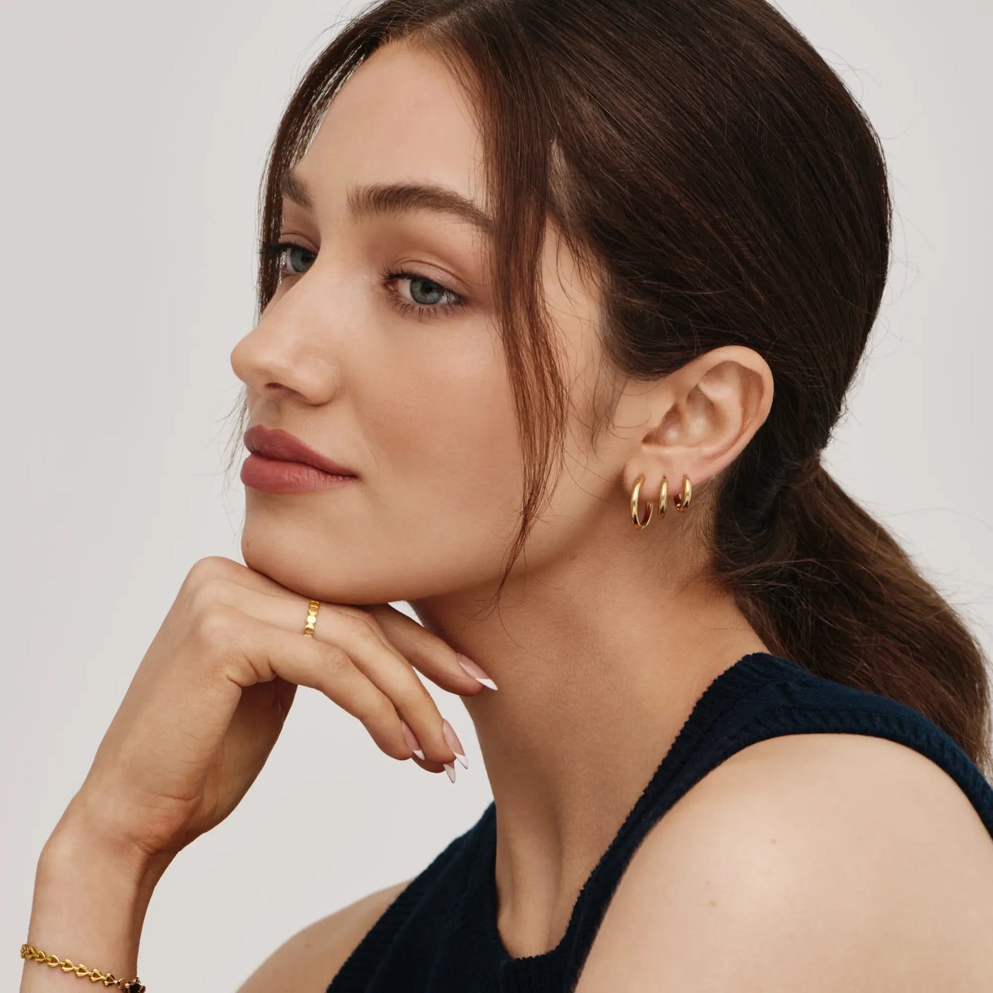Set esencial de aros dorados