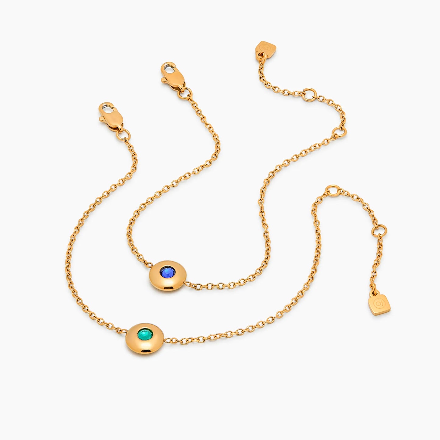 Bracelet Mini Birthstone Charm in 18k Gold Plating — Women