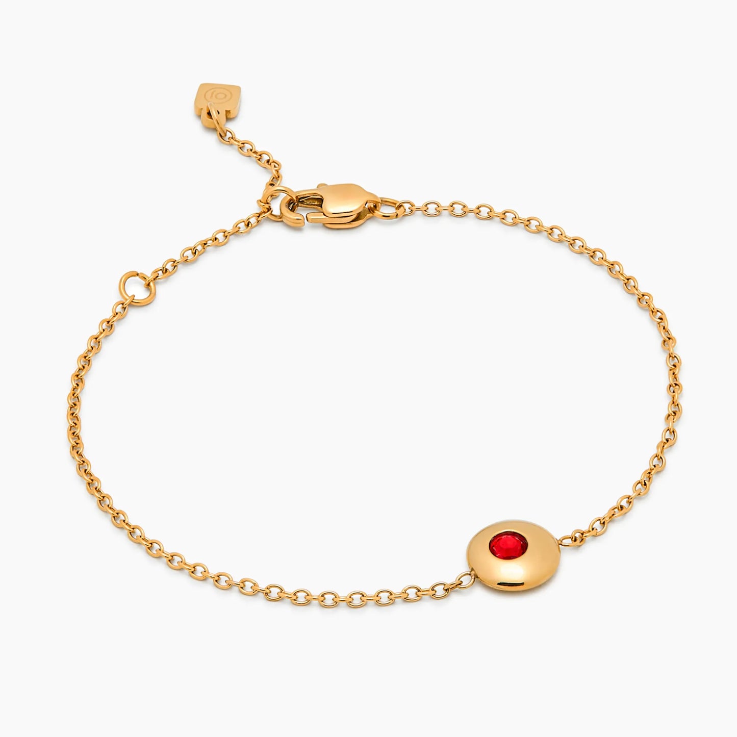 Bracelet Mini Birthstone Charm in 18k Gold Plating — Women