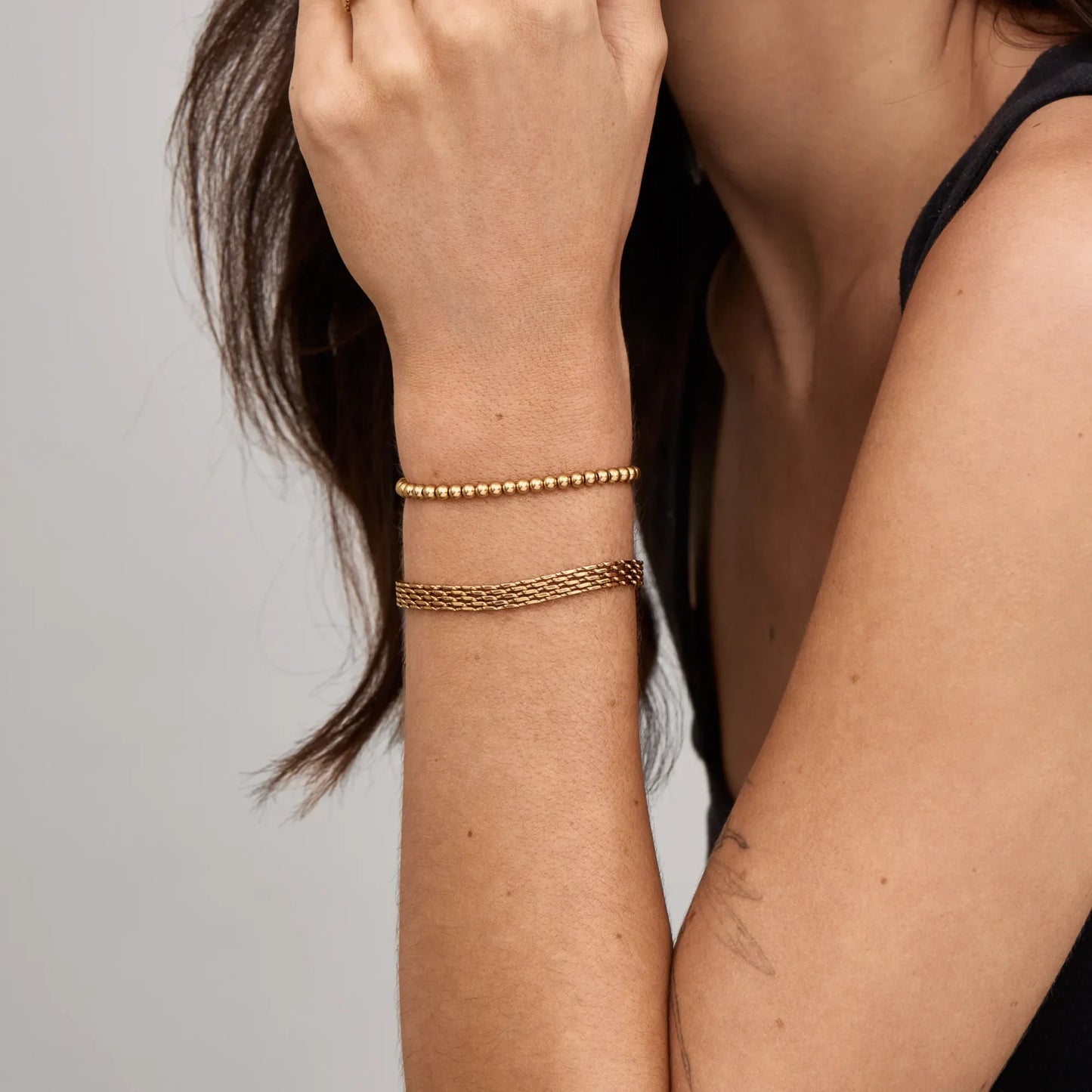18k Gold Plated Beaded Bracelet — Women