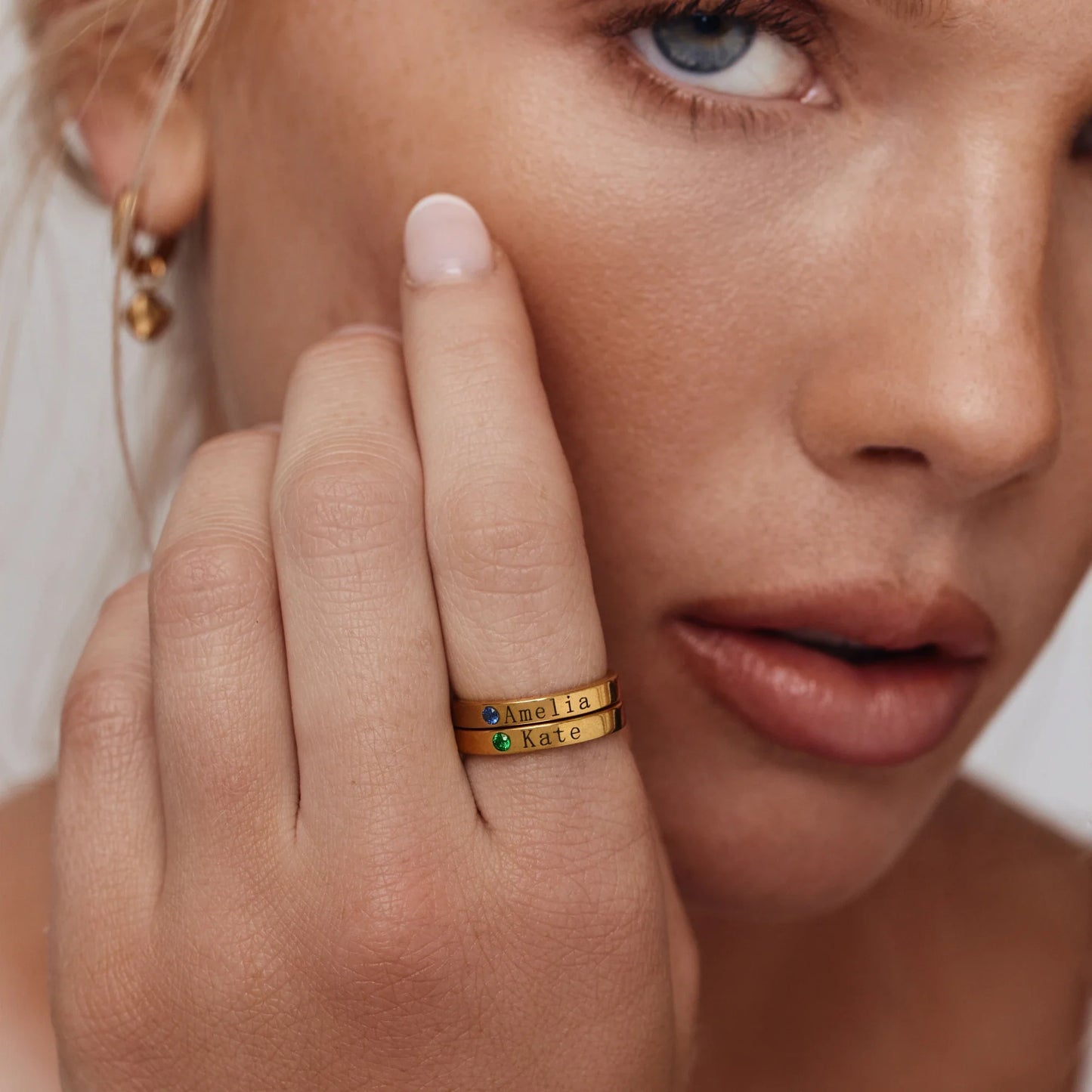 Bague empilable personnalisée pierre de naissance
