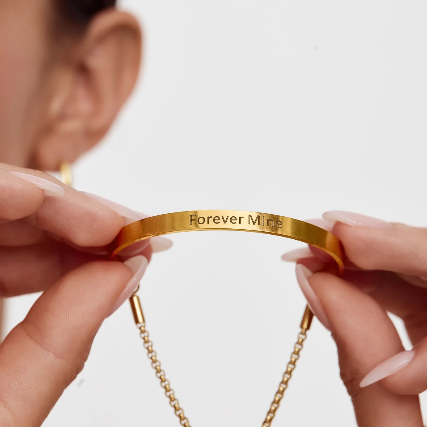 Pulsera deslizante con barra para grabar