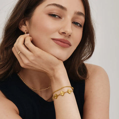 Bracelet Clover Sun in 18k Gold Plating — Woman