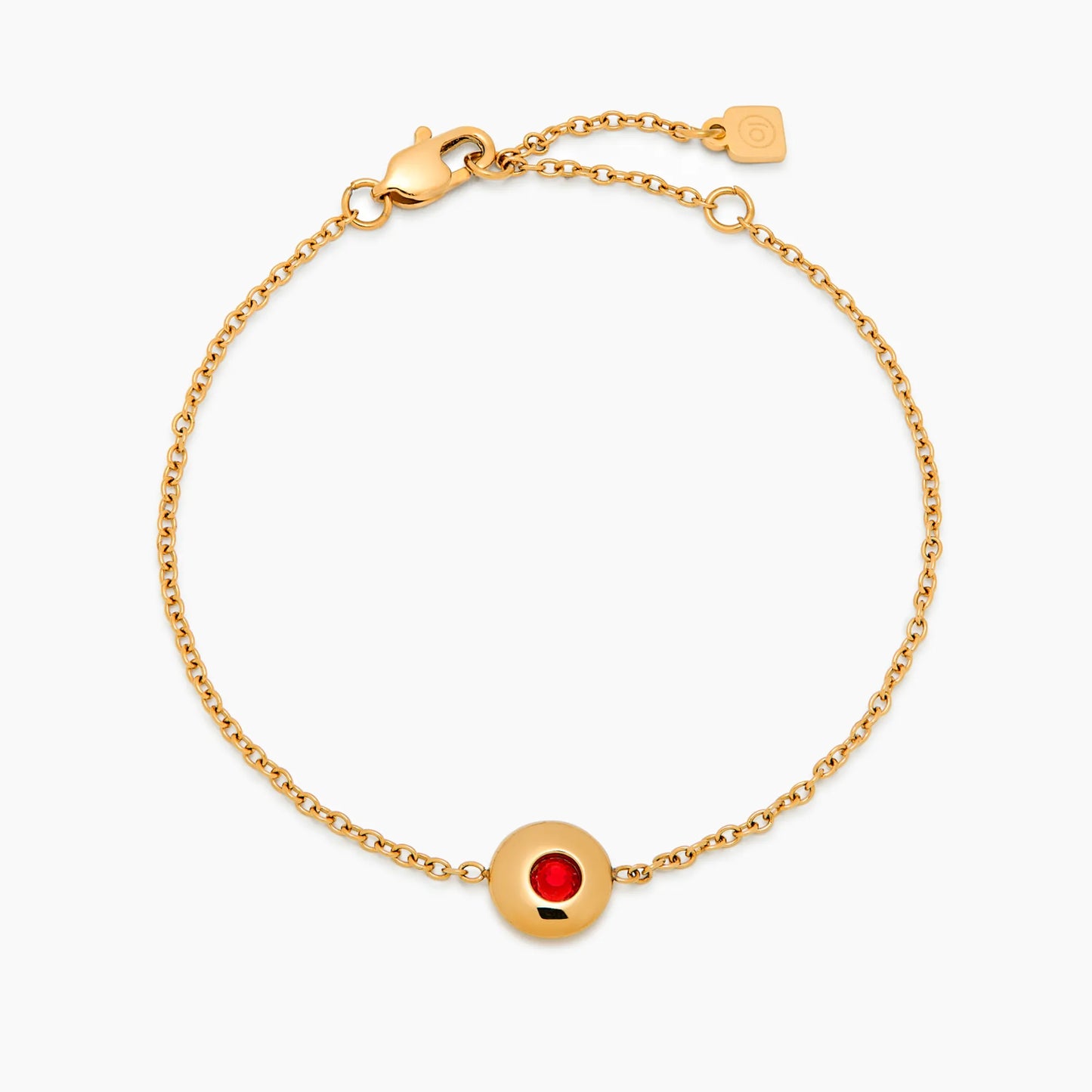 Bracelet Mini Birthstone Charm in 18k Gold Plating — Women