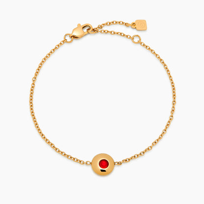 Bracelet Mini Birthstone Charm in 18k Gold Plating — Women