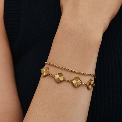 Bracelet Clover Sun in 18k Gold Plating — Woman