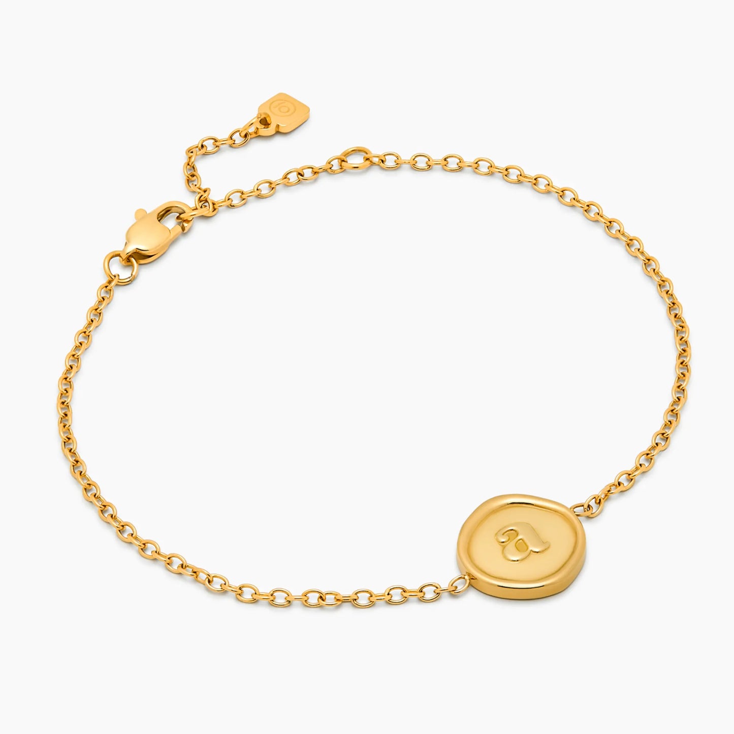 Initial Stamp Bracelet in 18k Gold Plating — Woman
