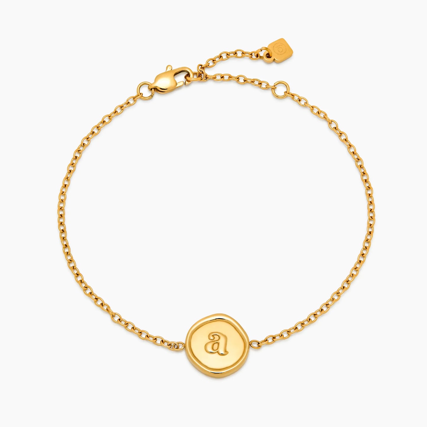 Initial Stamp Bracelet in 18k Gold Plating — Woman