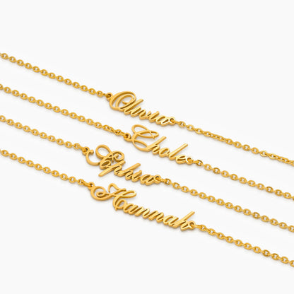 18k Gold Plated Cursive Name Bracelet — Women
