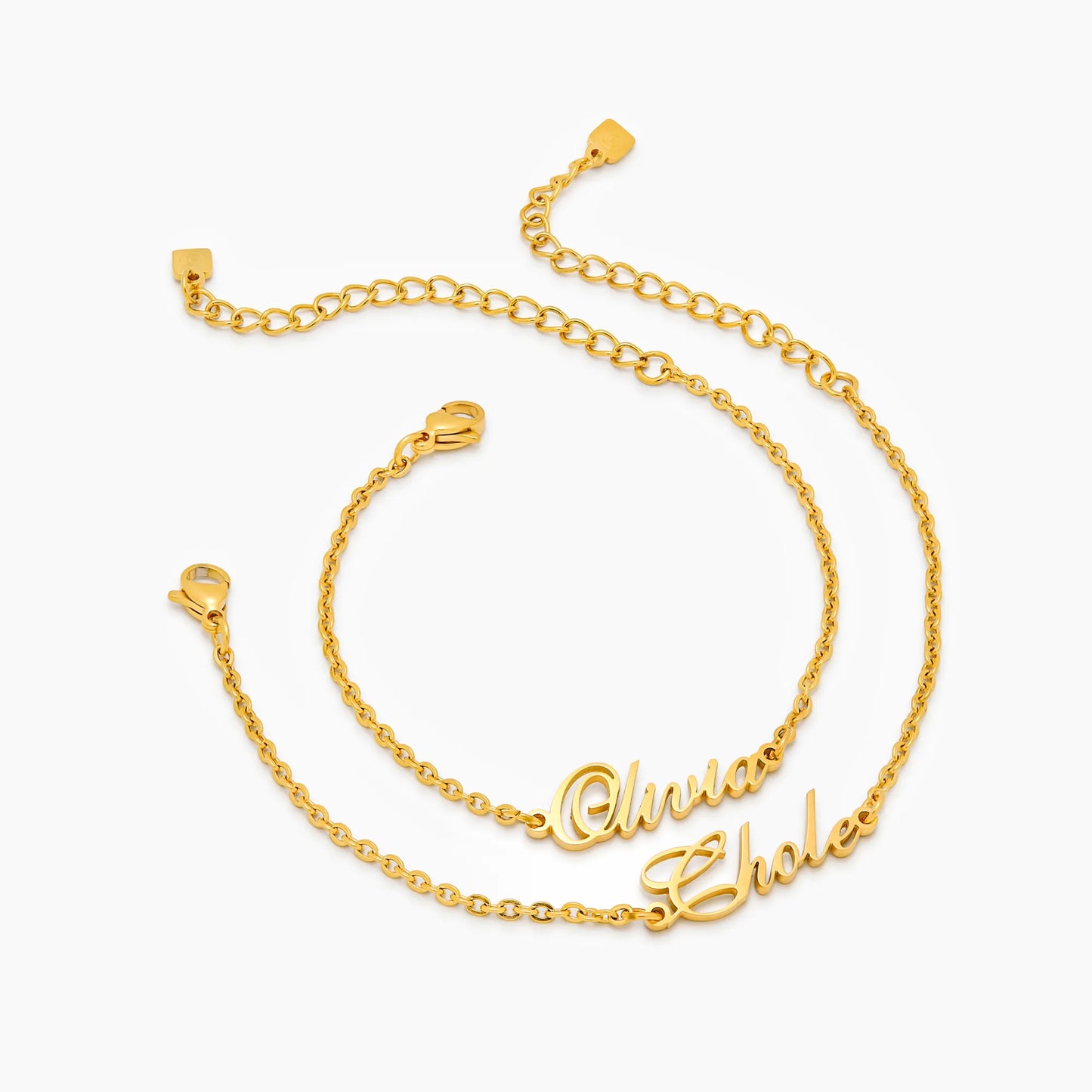 18k Gold Plated Cursive Name Bracelet — Women