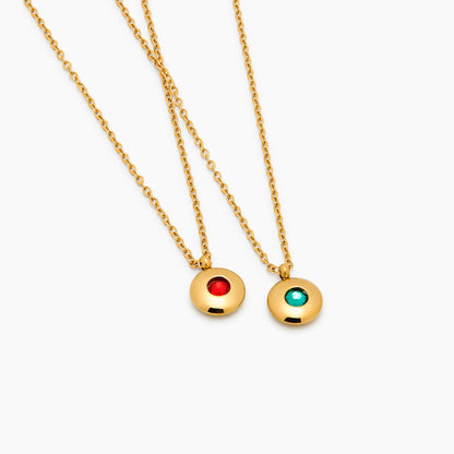 Collar con colgante de mini piedra de nacimiento
