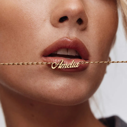 Collar con nombre Cadena Forzada