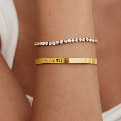 Pulsera deslizante con barra para grabar