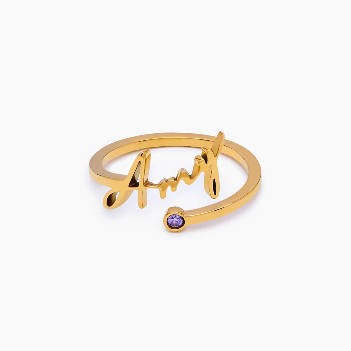 Anillo de Nombre y Piedra de Nacimiento