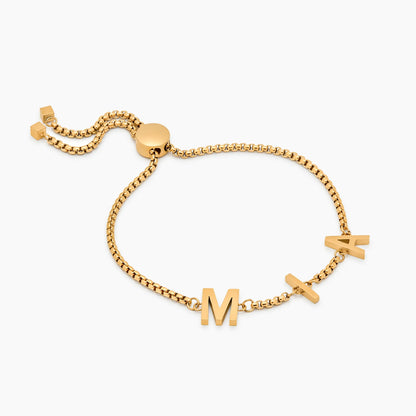 Pulsera clásica personalizada de mujer con nombre en baño de oro de 18k