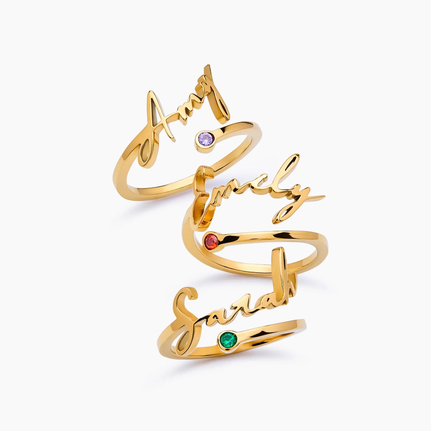 Anillo de Nombre y Piedra de Nacimiento