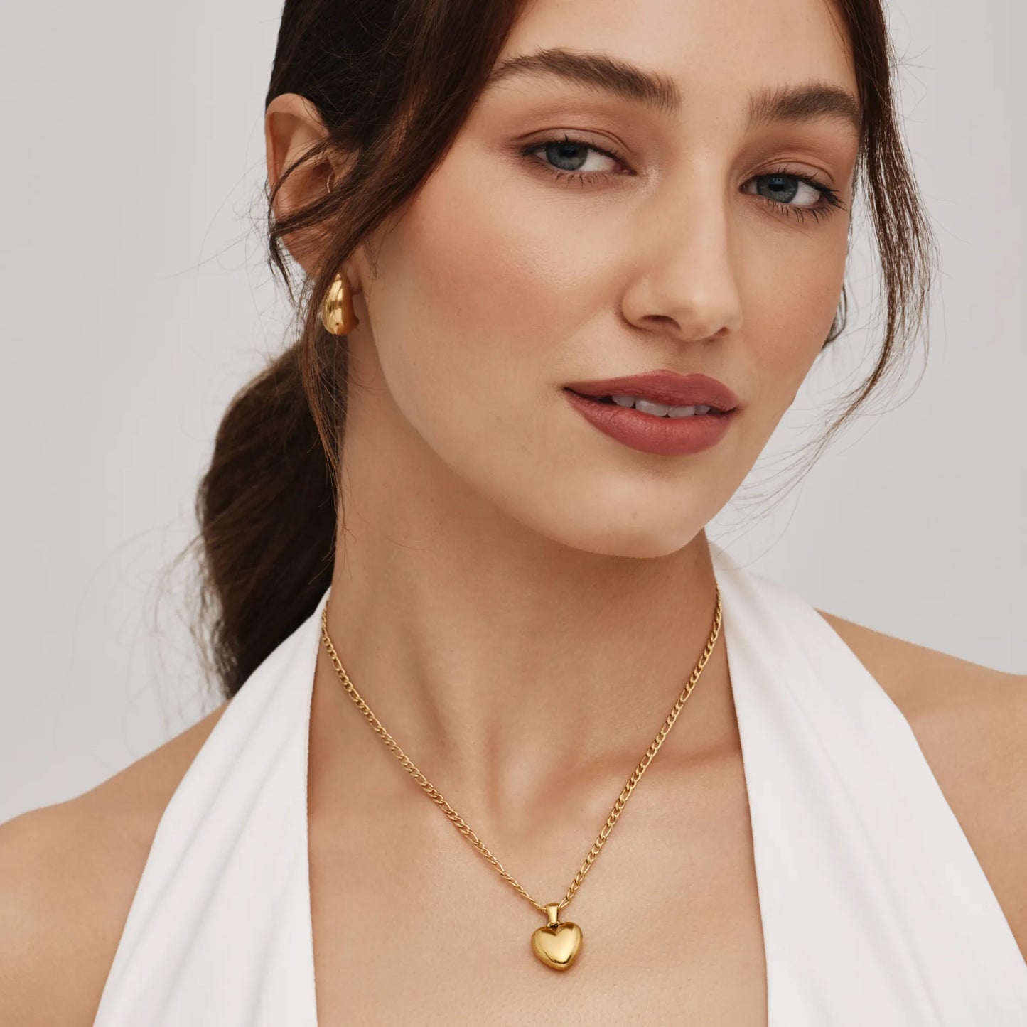 Collar con colgante de corazón hinchado