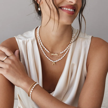 Collier de perles Statement initiales