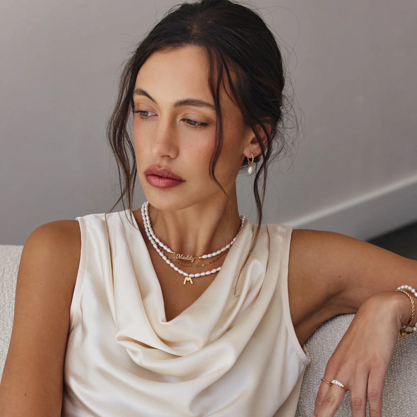 Collier de perles Statement initiales