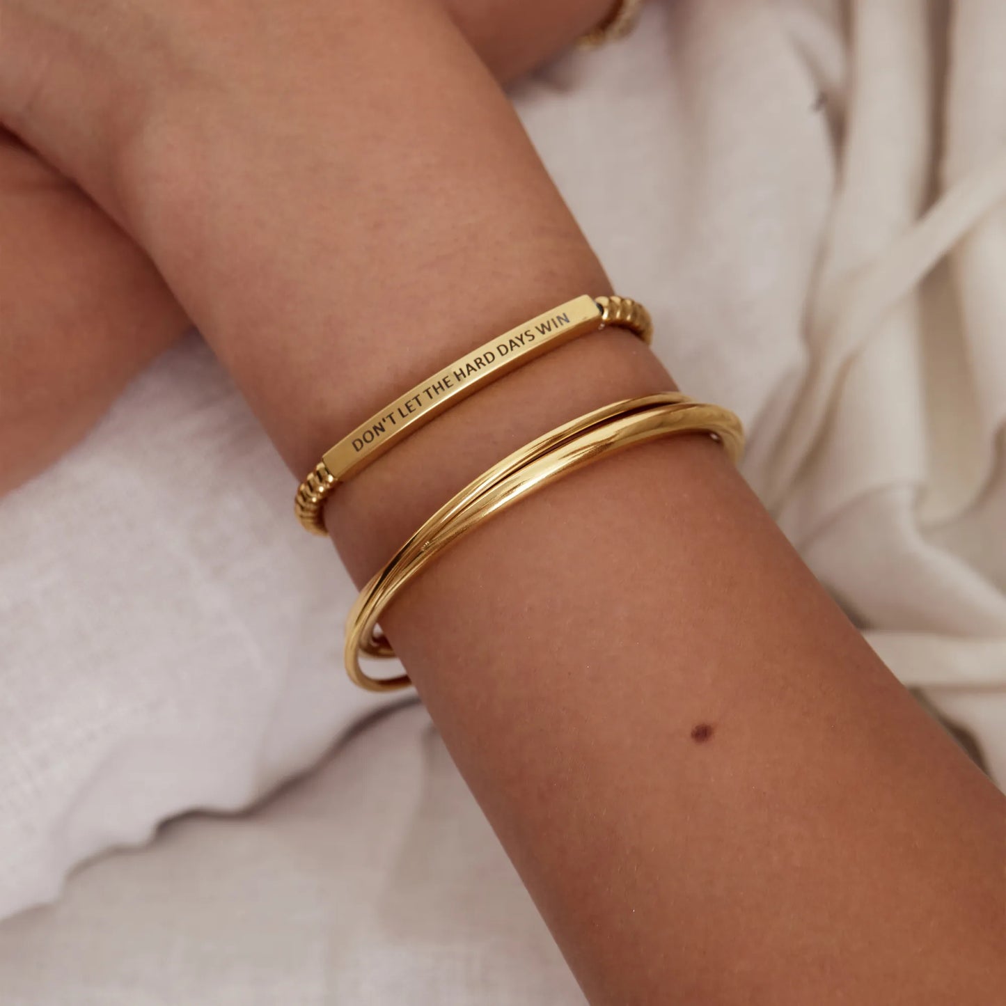 Pulsera de cuentas "No dejes que los días difíciles ganen"