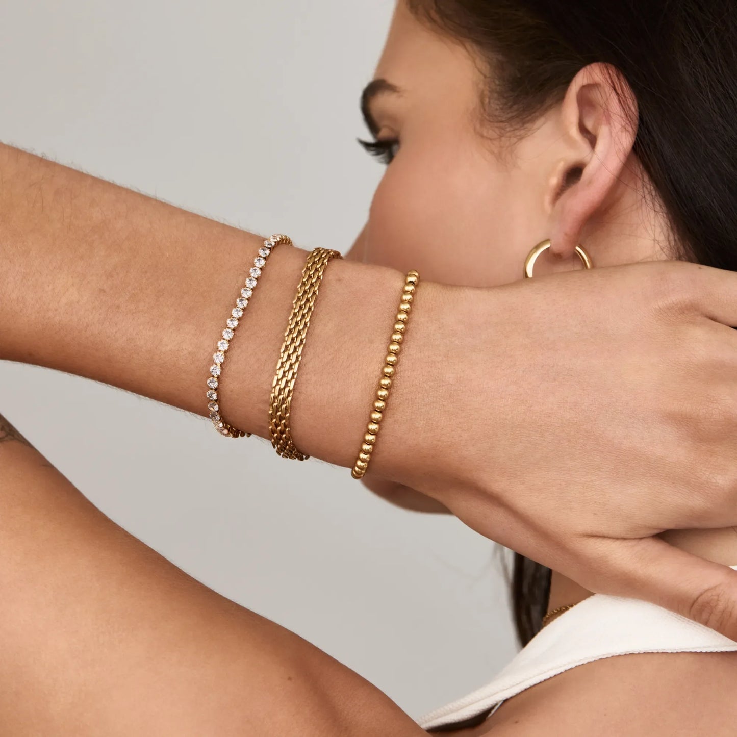 18k Gold Plated Beaded Bracelet — Women