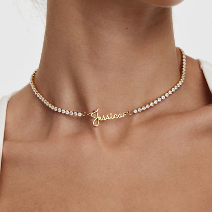 Collier de tennis prénom