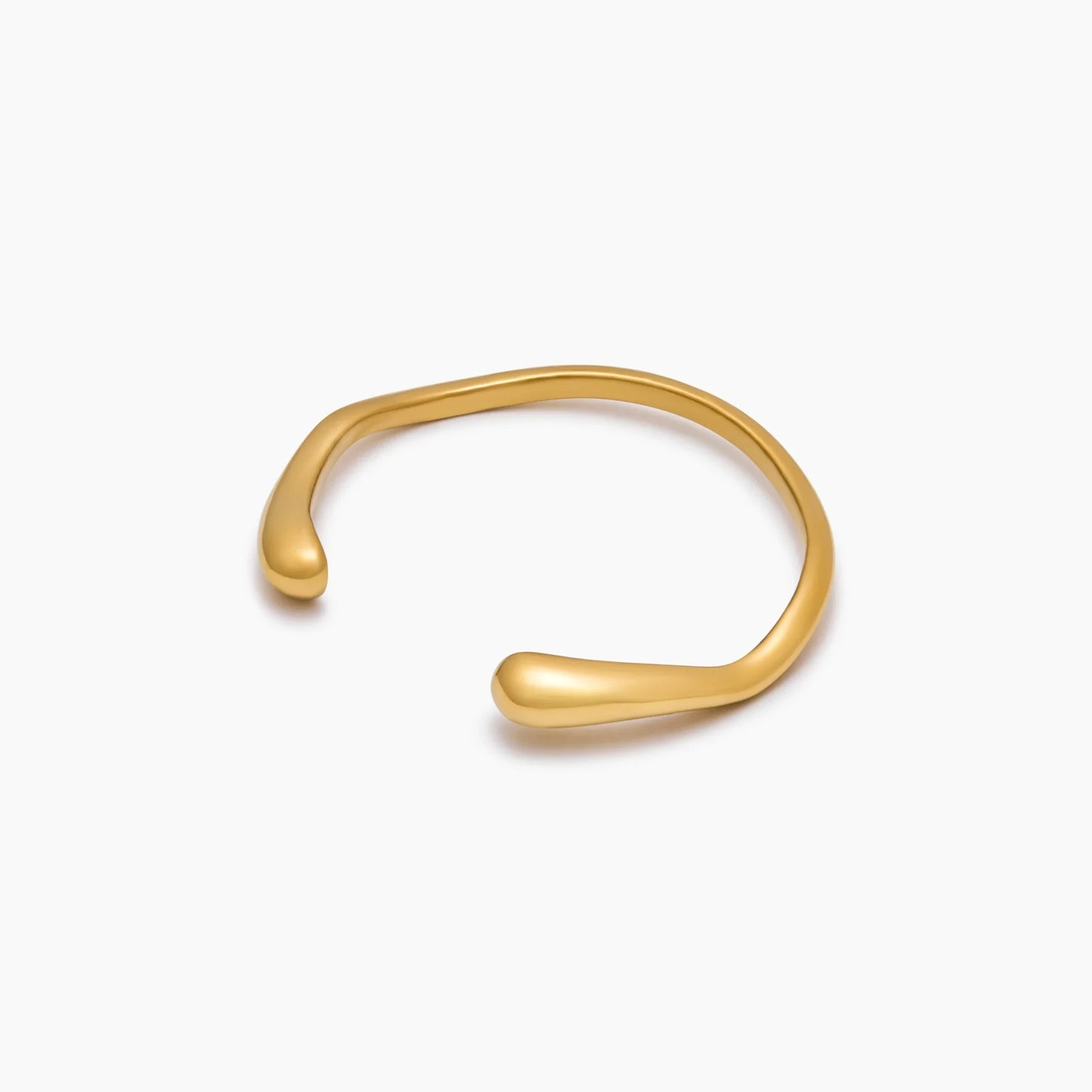 Pulsera Aro Ola Esculpida en Baño de Oro de 18k — Mujer