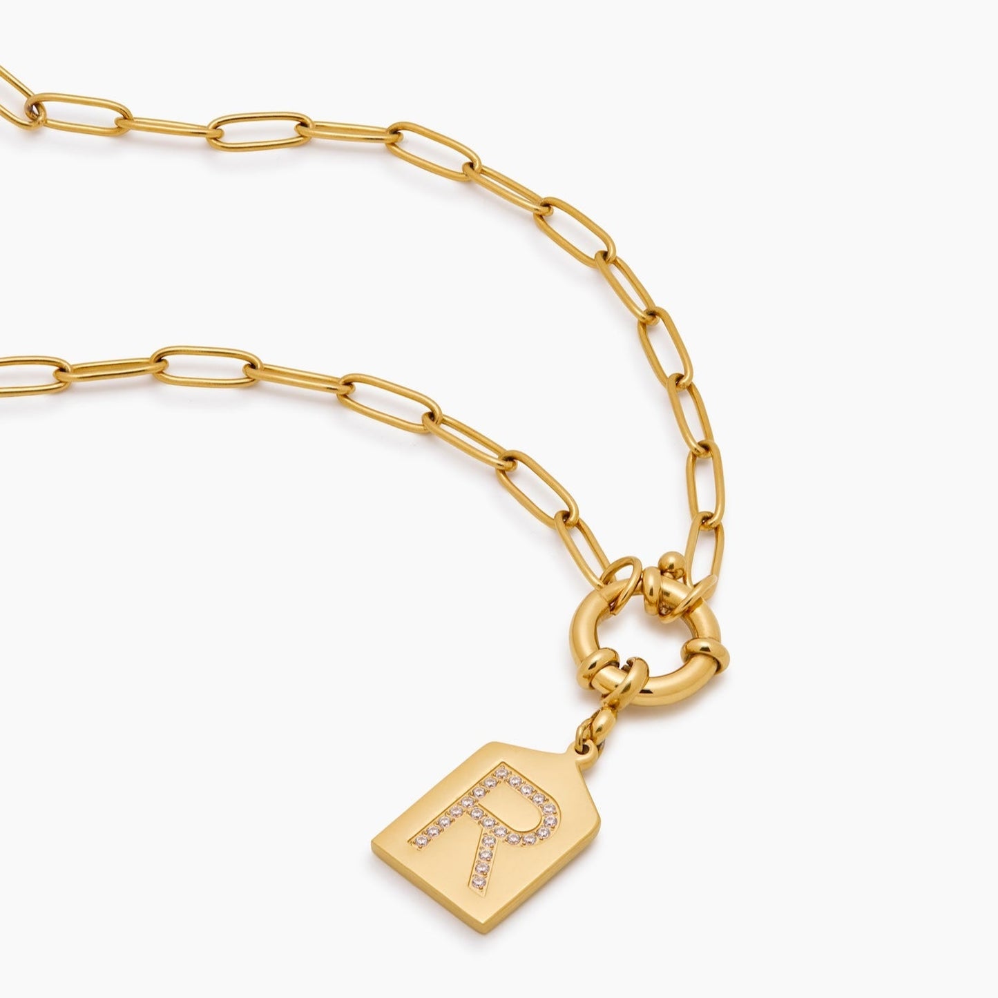 Collar con Inicial Pavé en Plata de Ley 925 - Mujer