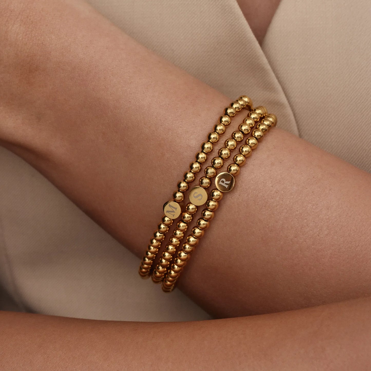 Pulsera de Cuentas con Inicial Grabada