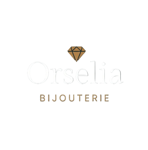 Orselia Bijouterie logo with a diamond symbol on a dark background