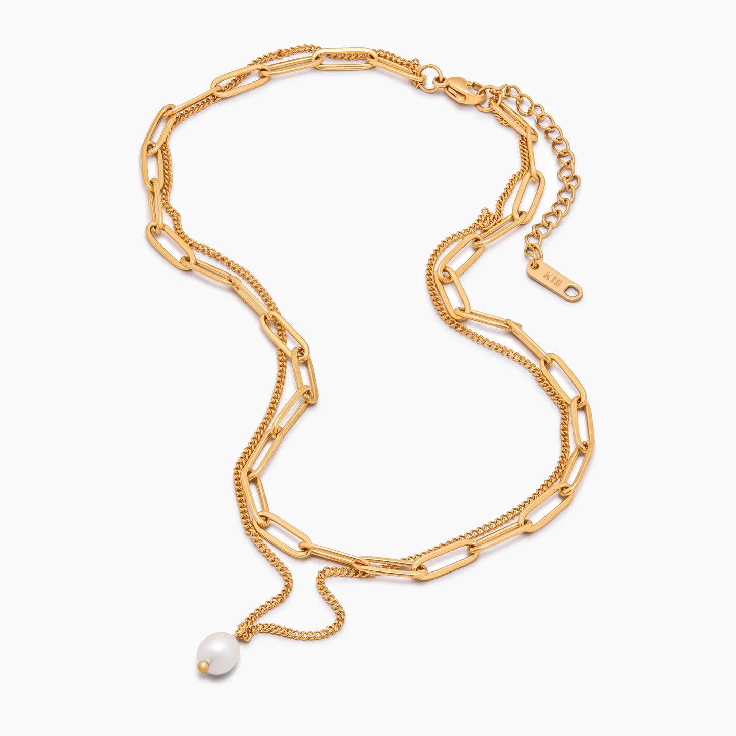 Collar de capas de clip y perla