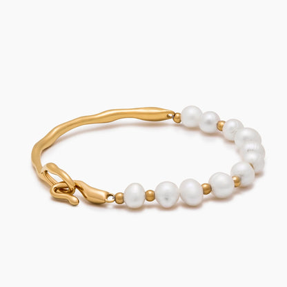Pulsera de Perlas de Agua Dulce Isla bañada en Oro de 18k — Mujer